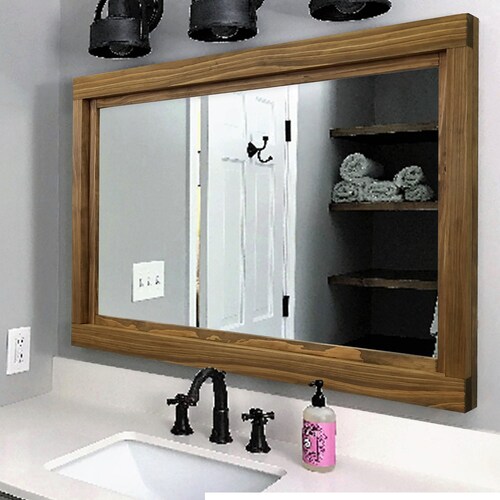 Farmhouse Framed Wall Mirror, 20 Stain Colors - Bathroom Mirror, Vanity Mirror, Master Bathroom Mirror, Rustic Wood Frame Mirror, Big shops Mirror