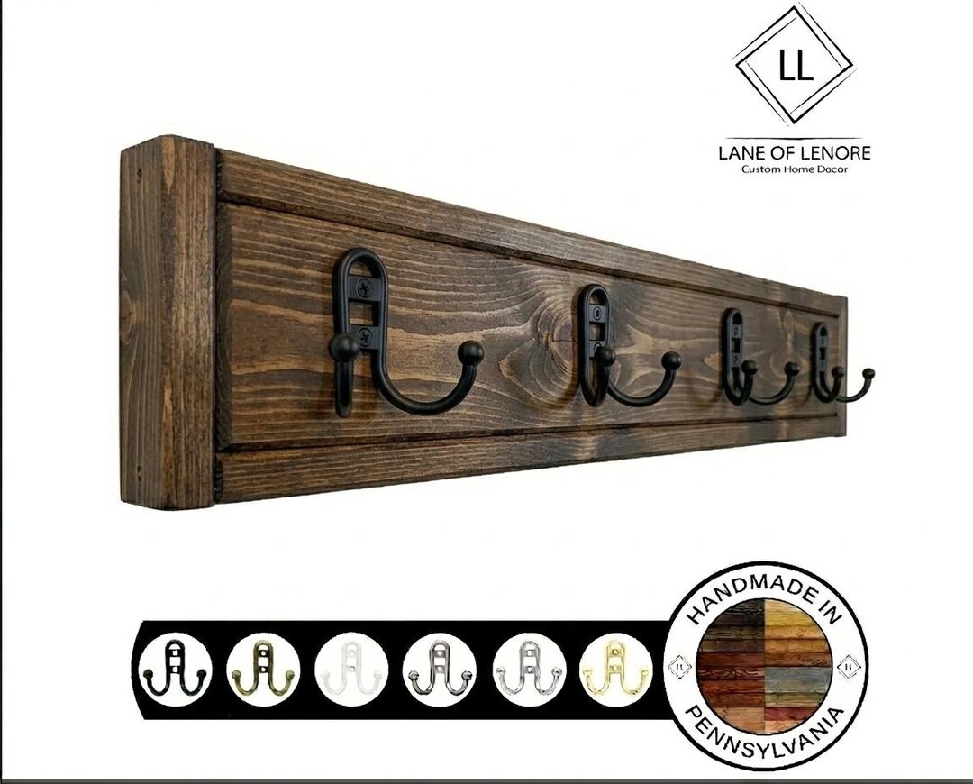 Customizable Utility Wall Hook Rack for Foyer & Mudroom Organization ...