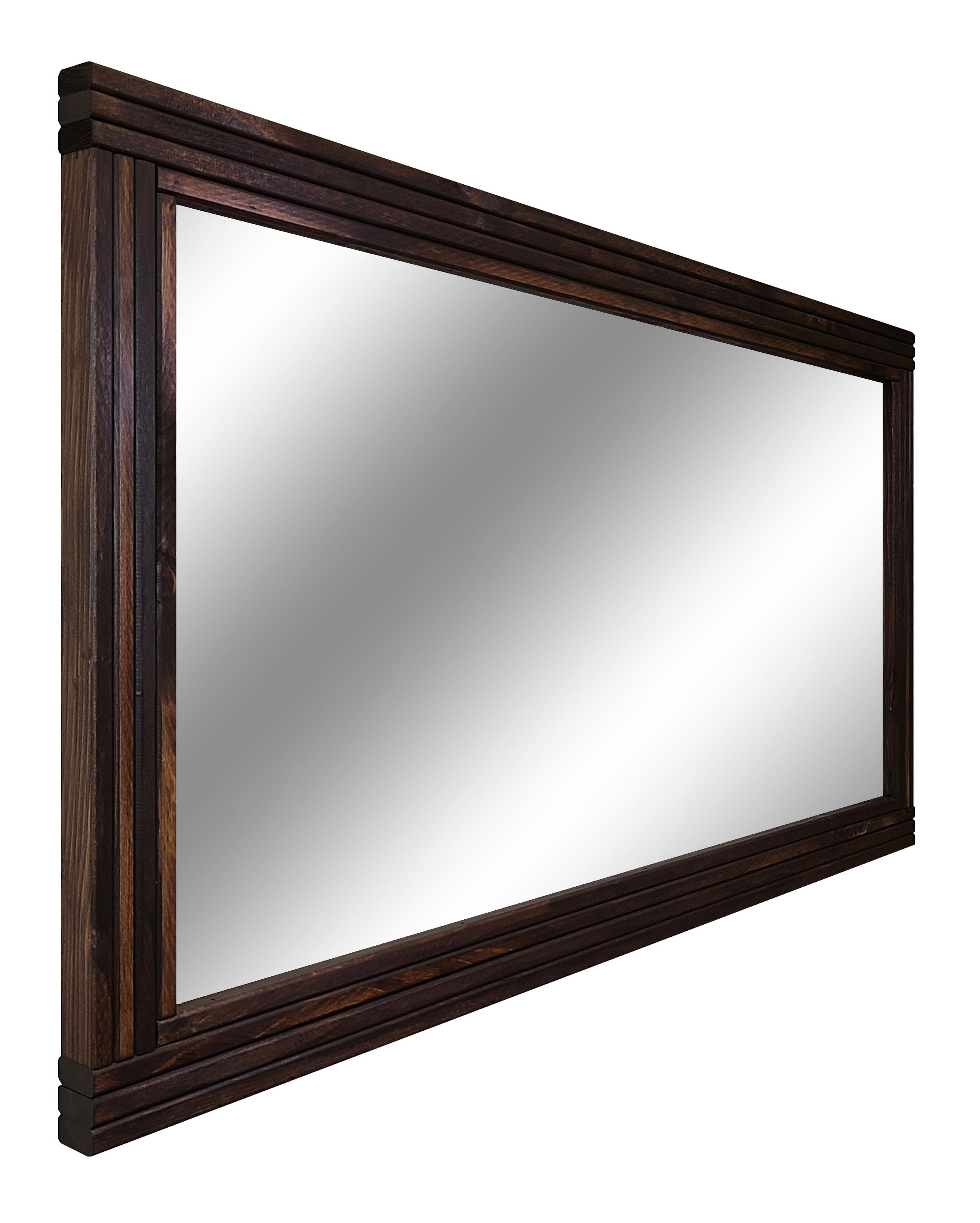 Mid Century Modern Wood Framed Mirror Vanity Mirror Etsy