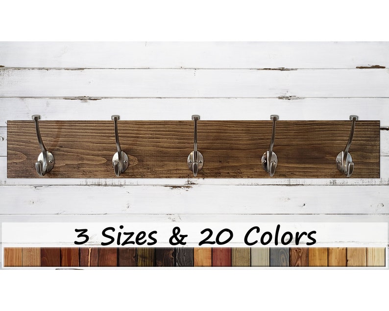 West Gate Farmhouse Bathroom Towel Hooks, Bathroom Wall Decor, Decorative Wall Hooks, Flush Mount - Available in 20 Colors - Special Walnut image 1