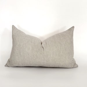 The OLIVIA 15 x 25 Lumbar Leather and Hemp Pillow Cover image 3