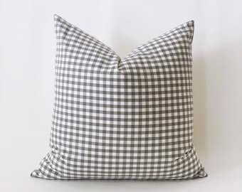 The BROOKLYN 24" Pillow Cover | checkerboard pillow | check pillow | gingham pillow, sage green check, sage green pillow