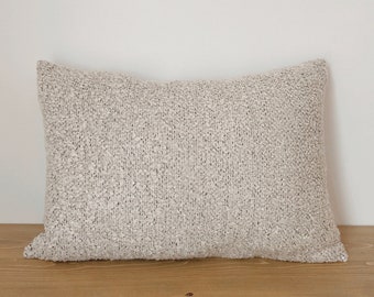 The JAMES 14 x 20" Boucle Oatmeal Pillow Case