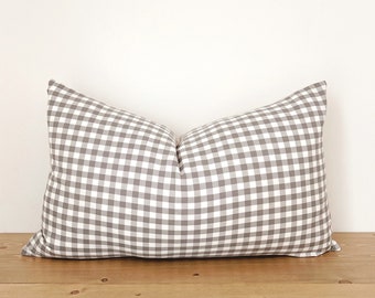 The BROOKLYN 15 x 25" Gingham Pillow Cover