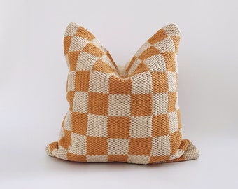 The CALLI 20" X 20" Hand Woven Pillow Cover | checkerboard pillow | check pillow