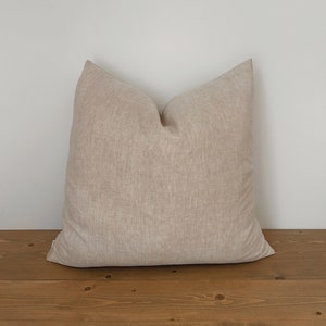 The Oatmeal Linen Pillow Cover, European linen Pillow, Neutral linen Pillow, Oatmeal throw pillow, beige linen pillow cover, Natural pillow