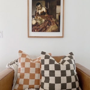 The CALLI 20 X 20 Hand Woven Pillow Cover checkerboard pillow check pillow image 6