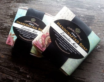 Lavender-Mint Soap Cold Process All Natural Herbal Soap for acne and tired skin