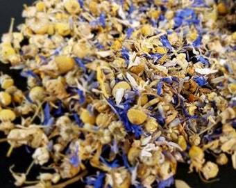 Lavender Chamomile Flower Tea | Night Time Tea | Natural Organic ANXIETY RELIEF TEA Herbal Handmade Loose Leaf tea