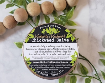 Chickweed Herbal Salve, Itch stick, All Purpose Salve for cuts, scratches, wounds, rashes, bug bites, bee sting, hives, skin conditions