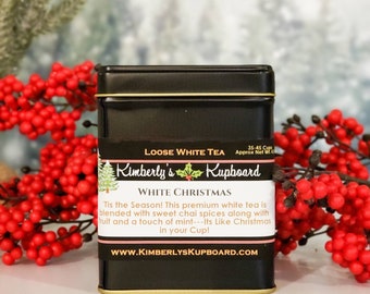 White Christmas Loose Leaf tea, White tea, Christmas tea, Holiday tea