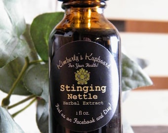 Stinging Nettle Tincture--Organic Herbal Extract for seasonal allergies, UTIs, lactation and adrenal fatigue