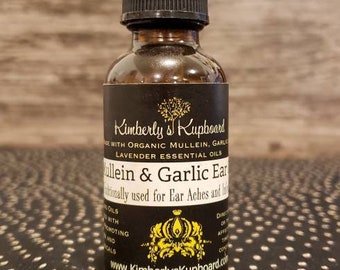 Ear Infection Oil, Mullein, Garlic and Lavender Ear Oil for Earaches, Ear Pain