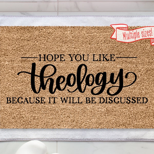 Funny Theology Doormat: Pastor Gift, Reformed Christian Decor