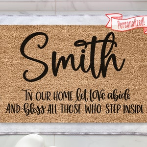 Personalized Doormat, Custom Doormat, Housewarming Gift, Gift for Couple, Gift for Home, Front Door Decor, Family Doormat, Last Name Doormat