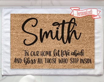 Personalized Doormat, Custom Doormat, Housewarming Gift, Gift for Couple, Gift for Home, Front Door Decor, Family Doormat, Last Name Doormat