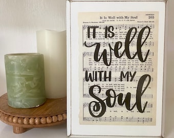 It is Well with my Soul | Christian Bereavement Gift, Condolence, Christian Music, Gift for Pastor, Hymn Wall Art