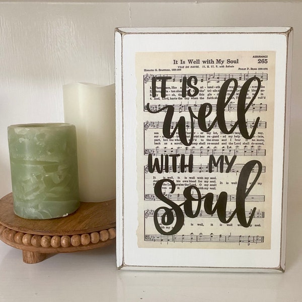 It is Well with my Soul | Christian Bereavement Gift, Condolence, Christian Music, Gift for Pastor, Hymn Wall Art