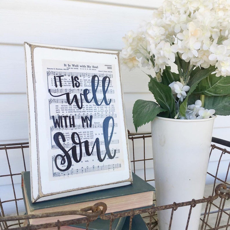 It is Well With My Soul Hymn Sign Christian Gift Etsy