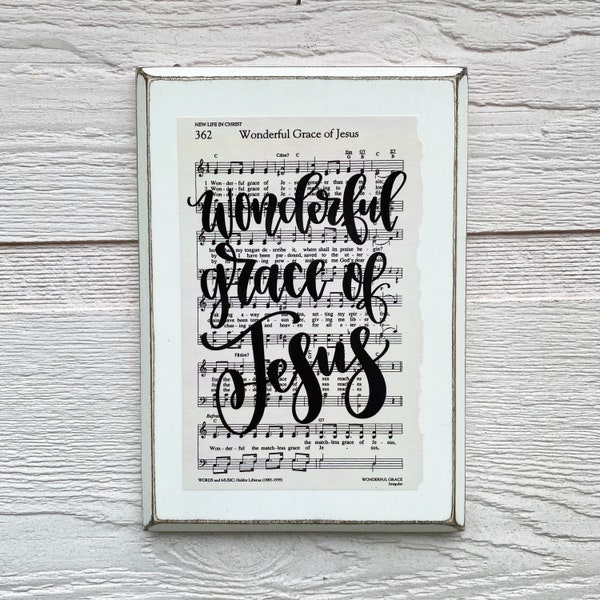 Wonderful Grace of Jesus | Hymn Sign | Christian gift | Imperfect Dust | Encouraging Gifts | Sheet music art