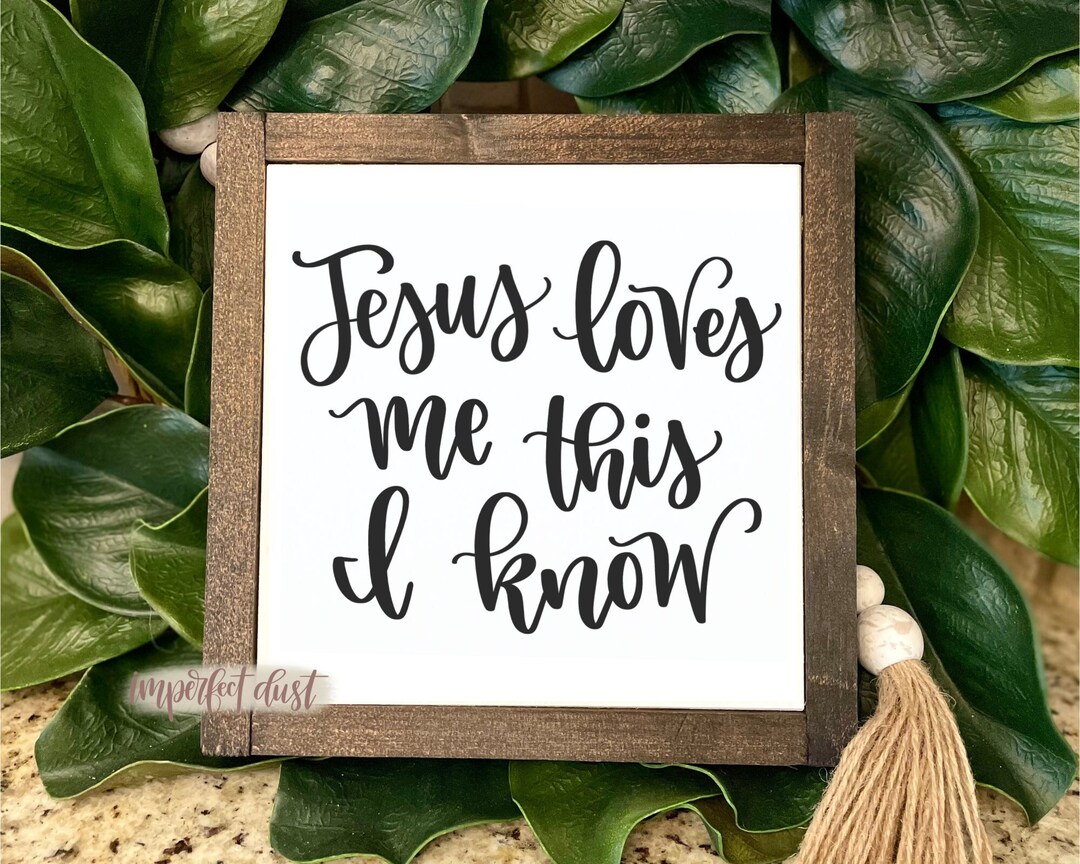 Jesus Loves Me Sign | 8x8 Wood Sign, Christian Gifts, Baby Shower Gift ...