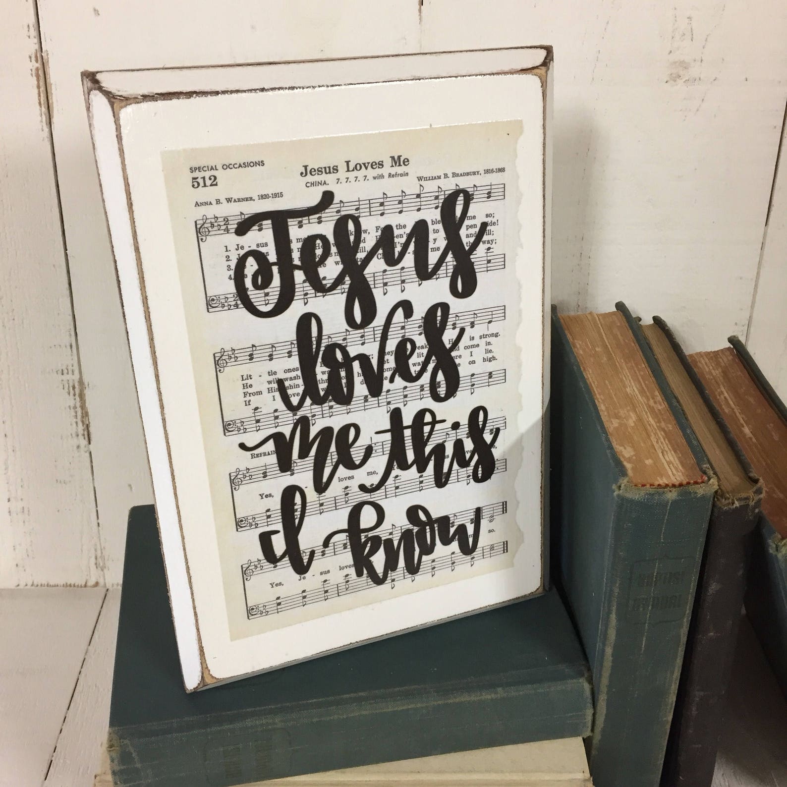 Jesus Loves Me Wood Signs Sheet Music Wall Art Signs for | Etsy