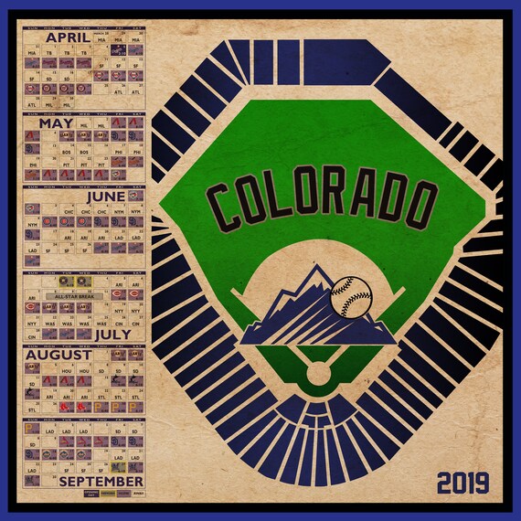 Colorado Rockies 2019 Schedule Print | Etsy
