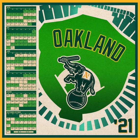 Oakland Athletics 2021 Schedule Print | Etsy