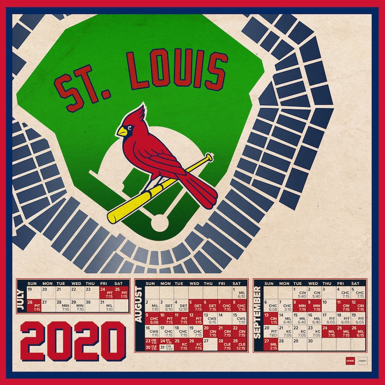 St. Louis Cardinals 2020 Schedule Digital Download 60 Games | Etsy