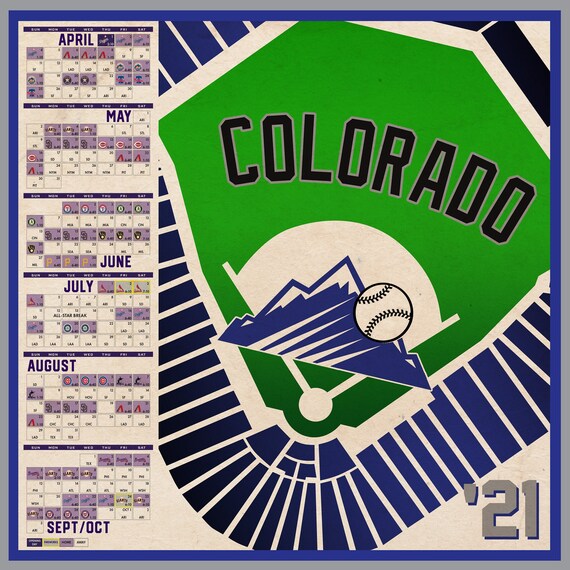 Colorado Rockies 2021 Schedule Print Etsy