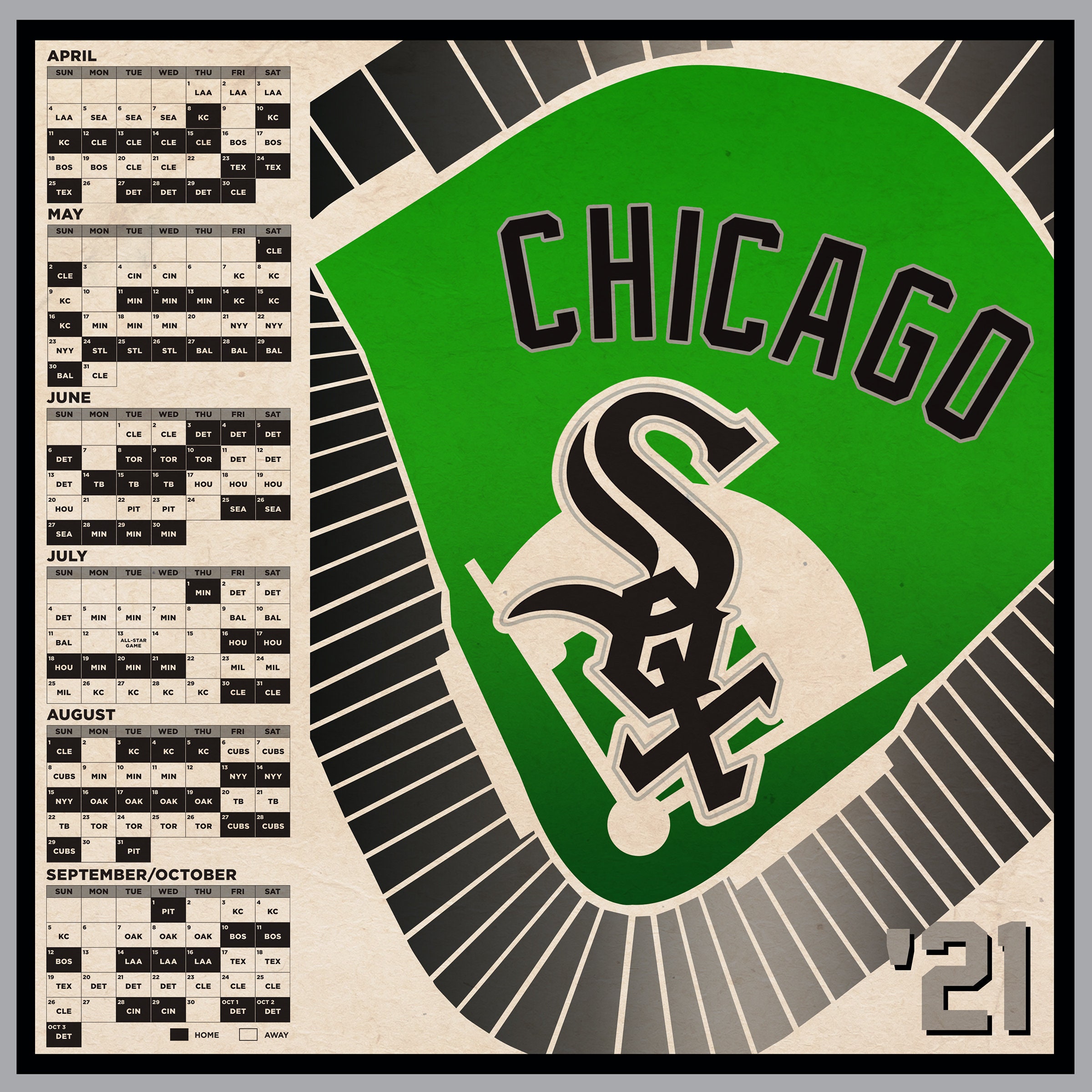 Chicago White Sox 2021 Calendrier numérique | Etsy