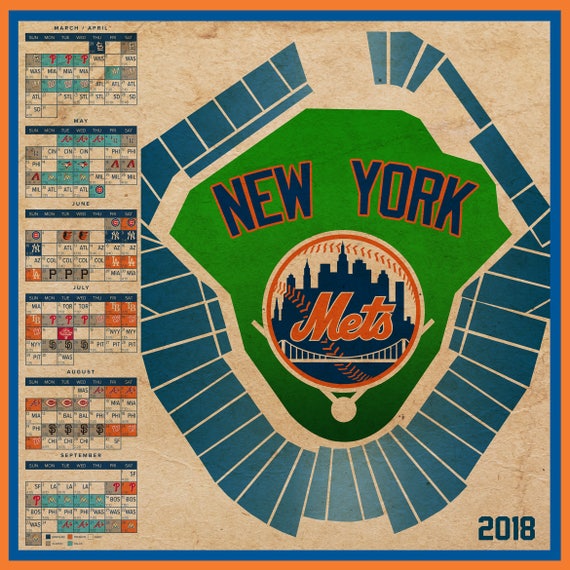 Items similar to New York Mets 2018 Schedule Print on Etsy