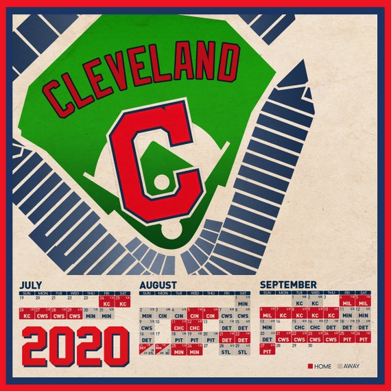Cleveland Indians 2020 Schedule Print 60 Games | Etsy