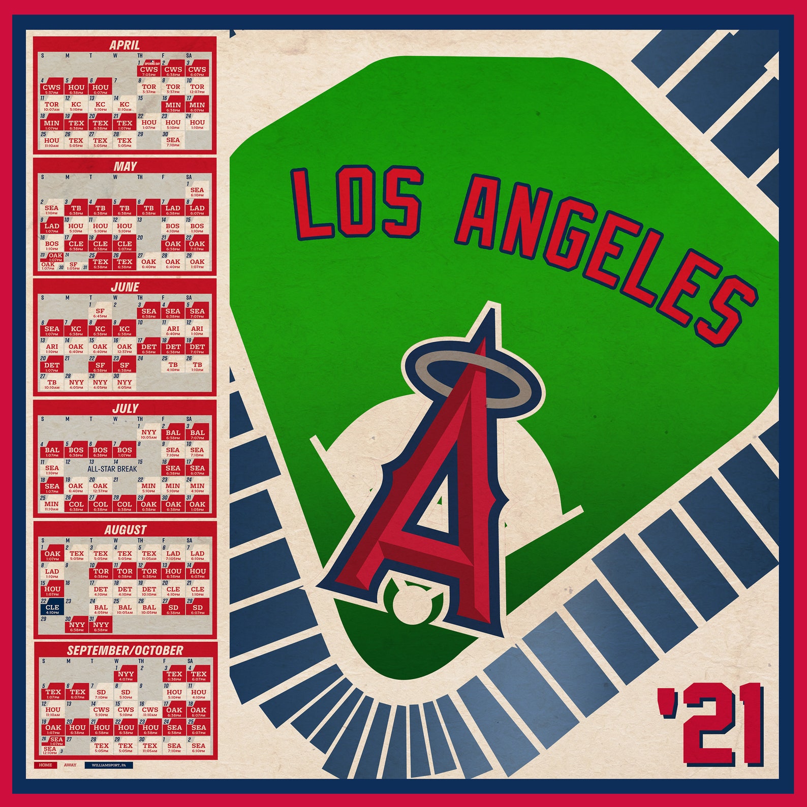 Los Angeles Angels 2021 Schedule Digital | Etsy