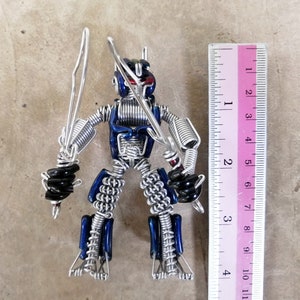 Robot Figurine Wire Art Figure Sculpture Model Blue and Red | Etsy