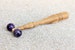 Amethyst Crystal Face Massage Roller Stick Wooden Self Muscle Massage Tool 