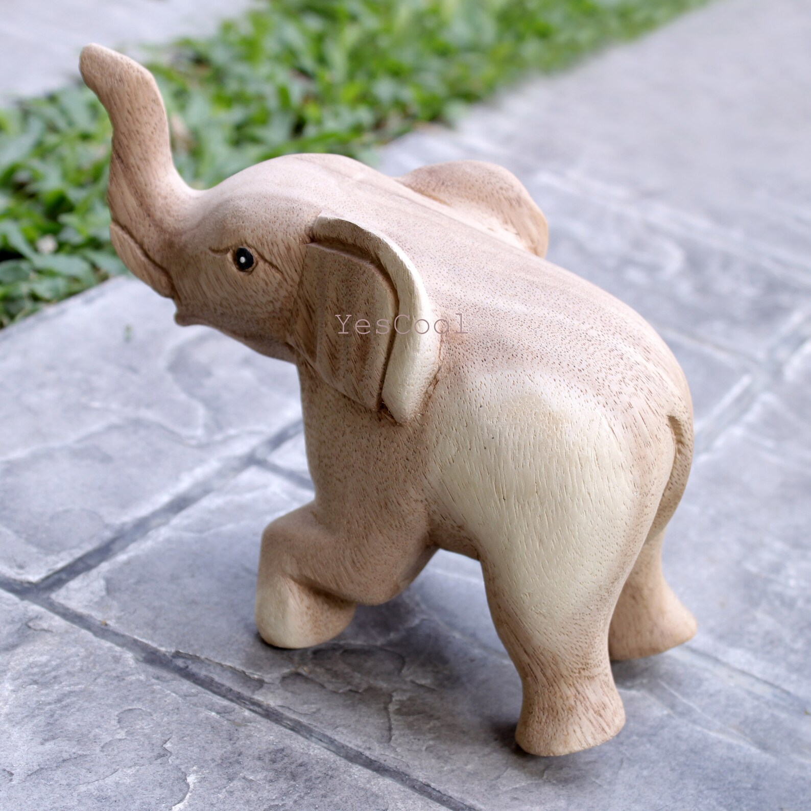 Wooden Elephant Trunk up Figurine Ring Holder Unfinished Wood Etsy