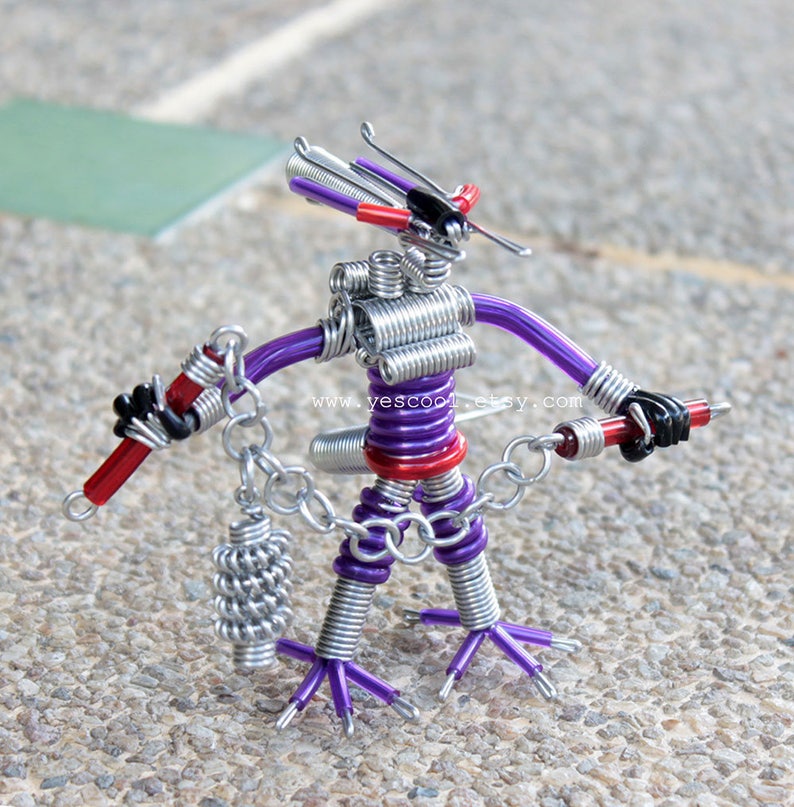 Wire Art Toy Alien Robot Figures Figurine Sculpture Model with | Etsy
