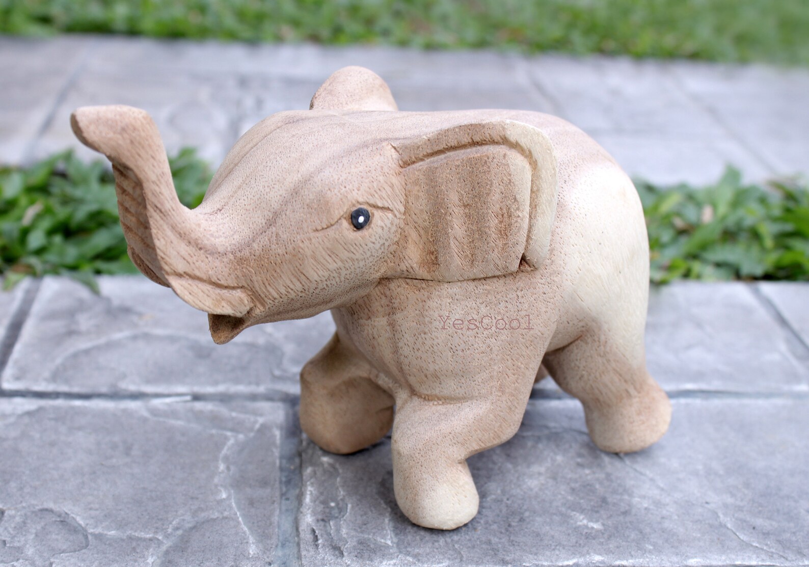 Wooden Elephant Trunk up Figurine Ring Holder Unfinished Wood Etsy