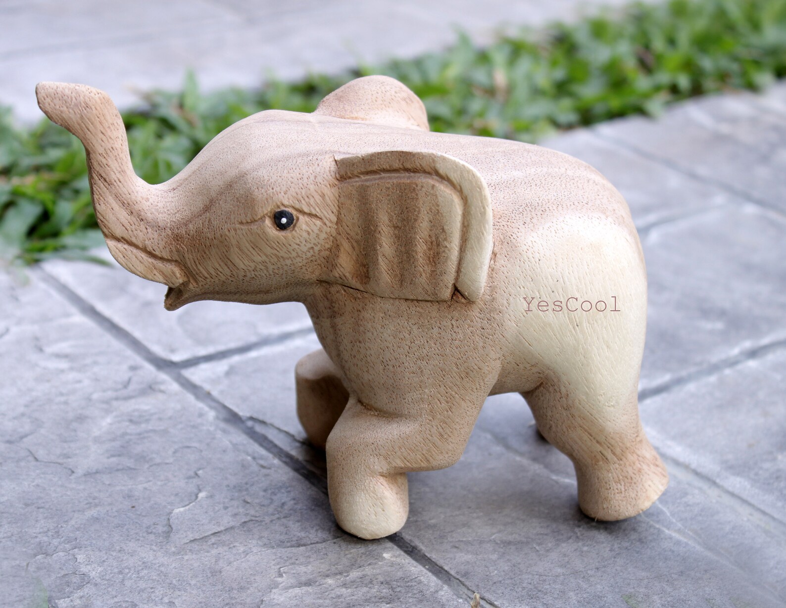 Wooden Elephant Trunk up Figurine Ring Holder Unfinished Wood Etsy