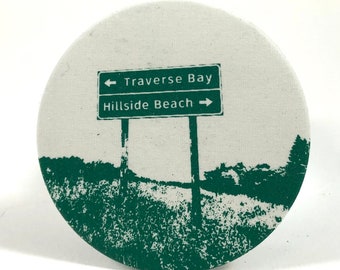 Traverse Bay and Hillside Beach Highway Sign Magnet