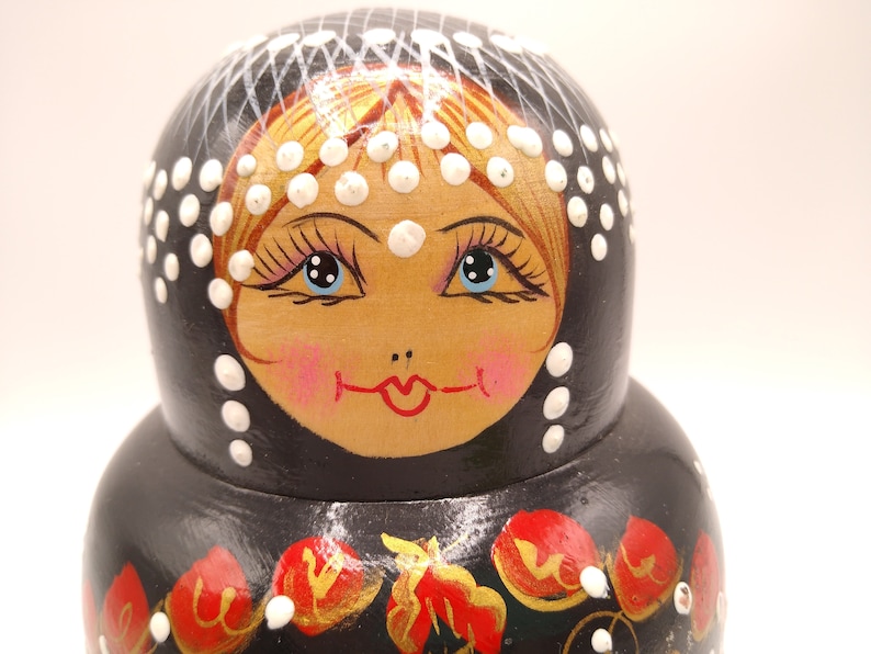12 Piece Matroyshka Russian Nesting Dolls by Annushka Black Etsy