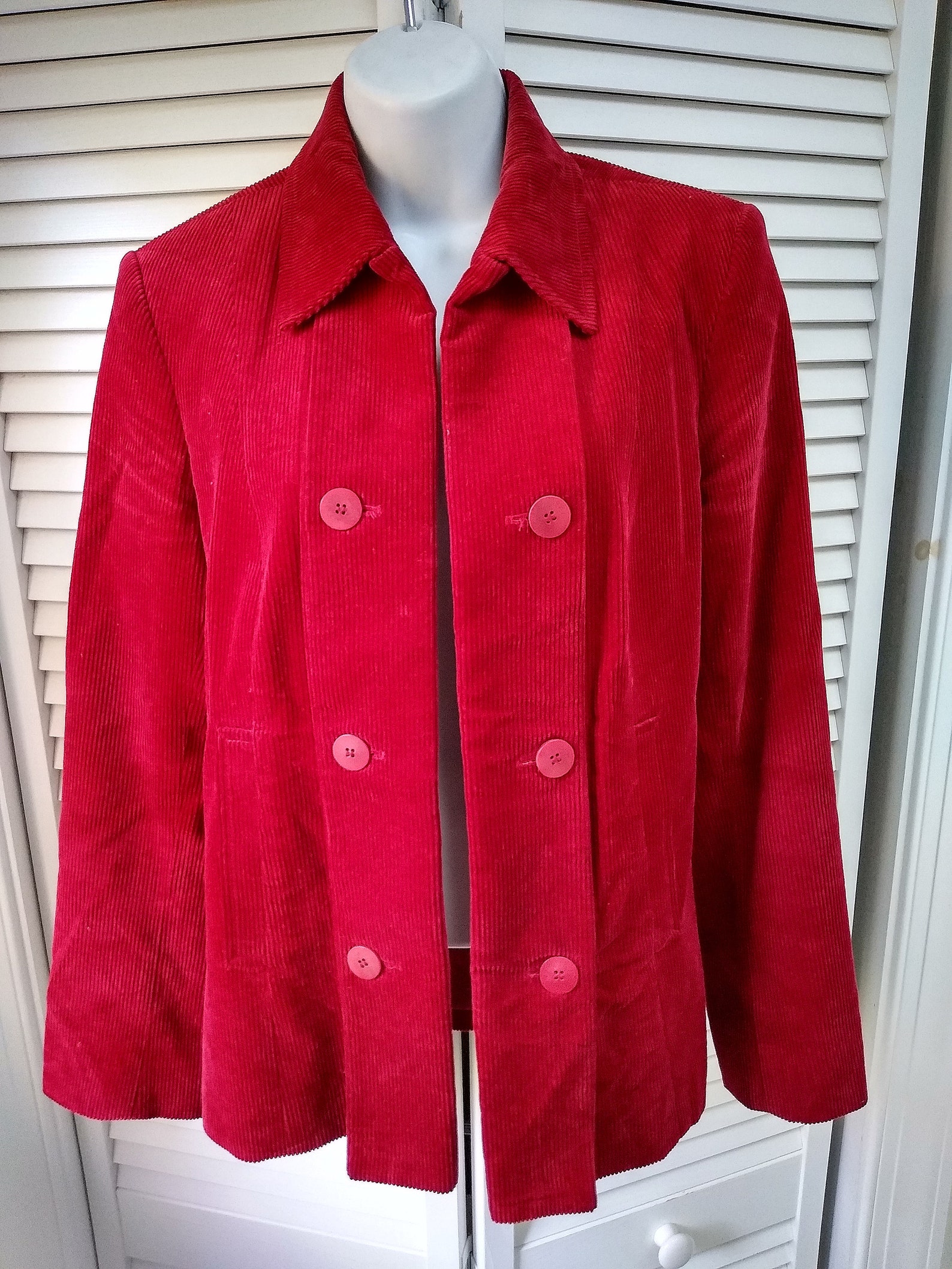 Vintage Liz Claiborne Collection Red Corduroy Blazer Jacket | Etsy