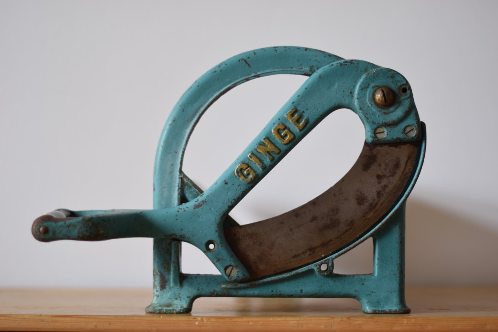 Old Danish GINGE bread slicer / cutter blue early 1900 Etsy