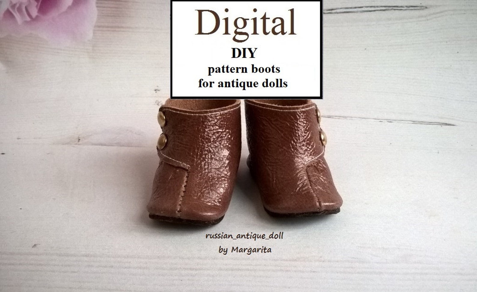 Pattern tutorial DIY boots for antique dolls. Leather boots Etsy