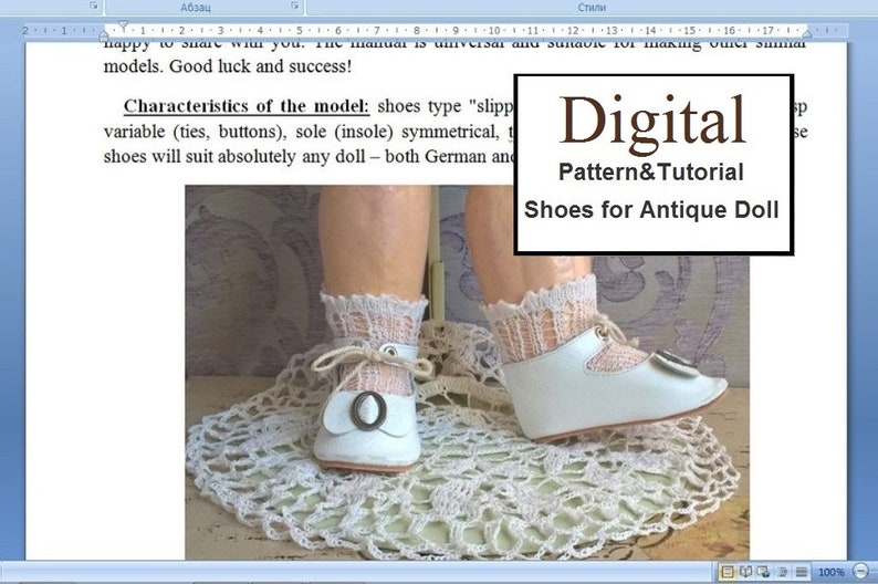 Antique Doll Shoes Pattern&tutorial. Leather Doll Shoes. Etsy
