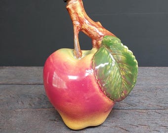 Vintage Montgommery Calvados Ceramic French Apple Bottle or Decanter in Ceramic