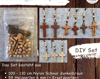 DIY Set Rosenkranz selber knüpfen, Material für Rosenkranz knüpfen, Bausatz für einen Rosenkranz, Erstkommunion 2024, Kinderrosenkranz