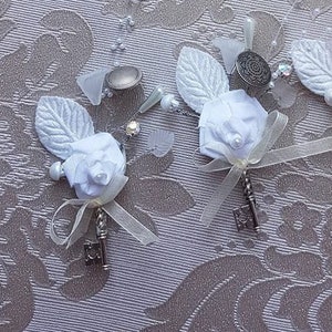 crystal Buttonhole boutonnieres mens corsage lapel groom mother of the bride silk roses flowers crystal buttons wedding crystal boutonniere