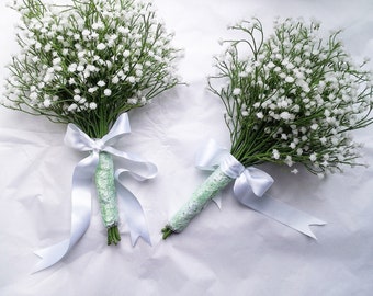 Babys breath gypsophilia plastic flowers gypsophila wedding bouquet  bridal bouquet white bouquet silk bouquet bridesmaid bouquet